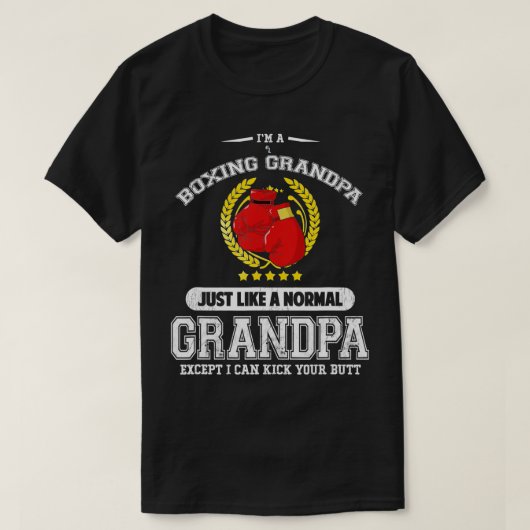Mannen Boxing Grandpa Funny Boxer T-shirt (Design voorkant)
