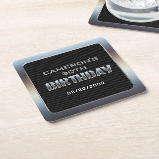 Mannen Boy is jarig Kartonnen Onderzetters (Schuin)