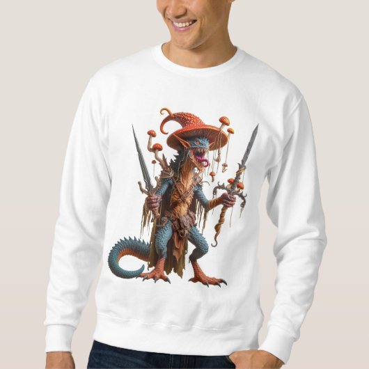 Mannen-boys T-shirt met monster/elf print (Voorkant)