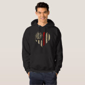 Mannen Brandweerman Hart Hoodie (Voorkant volledig)