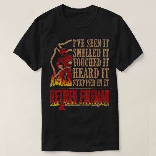 Mannen brandweerman in ruste brandweerman, Ax Fire T-shirt (Design voorkant)