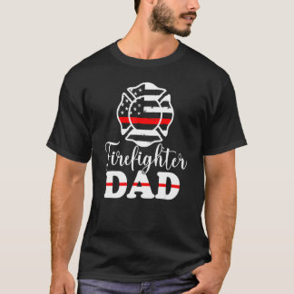 Mannen brandweerman pa Proud Fireman Vaderdag Am T-shirt