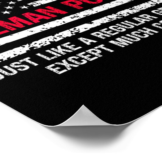 Mannen brandweerman Pop Pop USA Flag Trotse brandw Poster (Hoek)