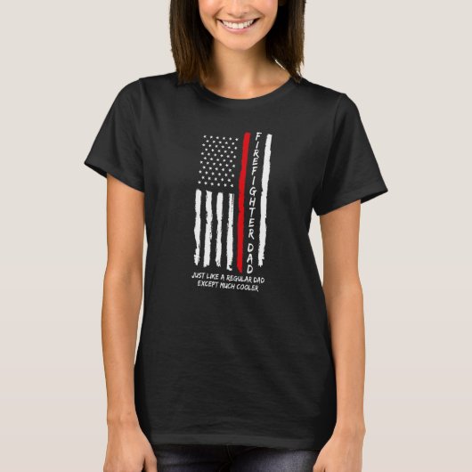 Mannen brandweerman vader net als gewone papa t-shirt (Voorkant)