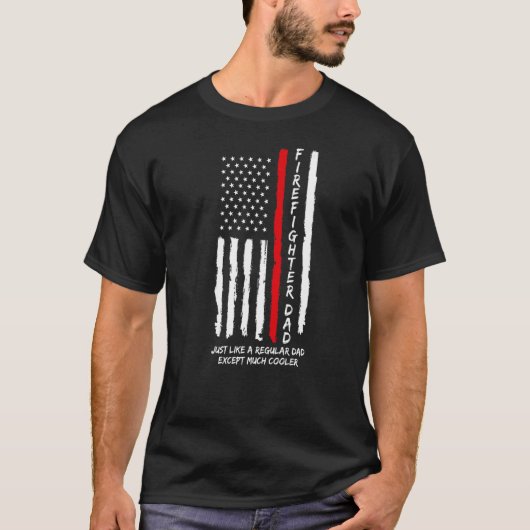 Mannen brandweerman vader net als gewone papa t-shirt (Voorkant)
