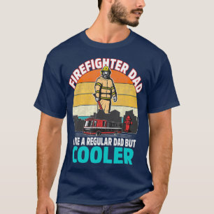 Mannen brandweerman vader normaal, koelere vaders t-shirt