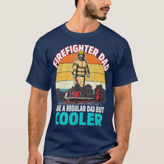 Mannen brandweerman vader normaal, koelere vaders t-shirt