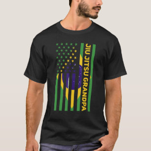 Mannen Braziliaans Jiu Jitsu Opa Amerikaanse Vlag T-shirt