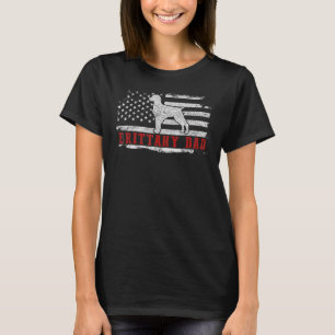 Mannen Bretagne-vader heeft de Amerikaanse vlag ve T-shirt