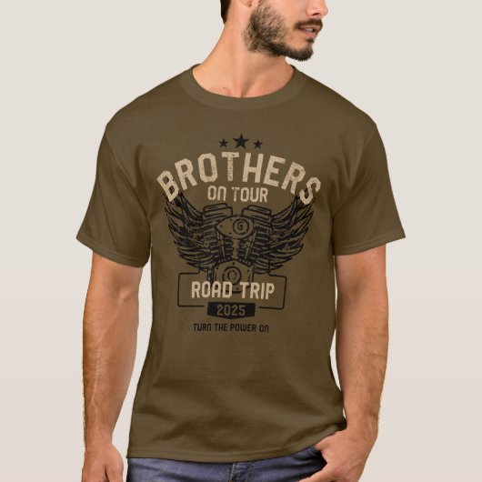 Mannen Broers op Tour Road Crew 2025 T-shirt (Voorkant)