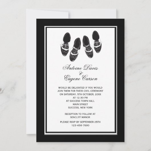 Mannen Brogue Shoes Wedding Invitation Kaart (Voorkant)