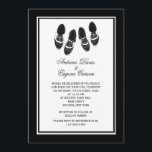 Mannen Brogue Shoes Wedding Invitation Kaart<br><div class="desc">Een zwarte en witte trouwuitnodiging met twee paren mannen, jurken, schurkenschoenen. Een perfecte uitnodiging voor een bruiloft van hetzelfde geslacht. Voor een meer formele textuur en verschijning, overweeg druk op "Linen"document. De kaart is eenvoudig aan te passen met uw tekst, lettertype, lettertypekleur, papieren vormopties en een keuze uit zes papiertypen....</div>
