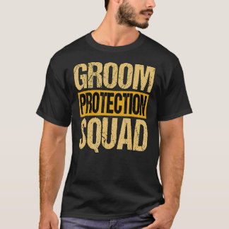 Mannen Bruidegom Beschermingsploeg Bachelorfeest T-shirt