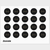 Mannen bruidegom bruiloft &amp; bruids, tan script ronde sticker (Vel)