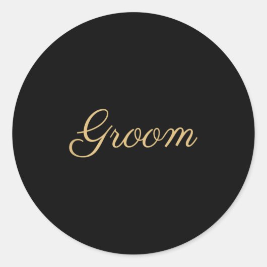 Mannen bruidegom bruiloft &amp; bruids, tan script ronde sticker (Voorkant)