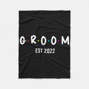 Mannen bruidegom Est 2022, bruiloft Bridal Bachelo Fleece Deken