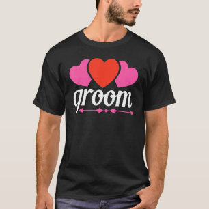 Mannen Bruidegom Schattig Huwelijk Bijpassende Jon T-shirt