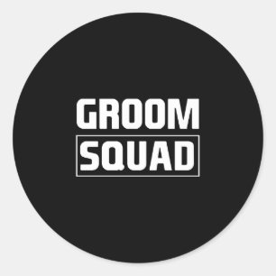 Mannen bruidegom squad bruidsjonkers team groep vr ronde sticker