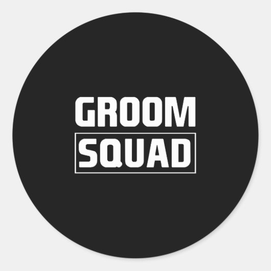 Mannen bruidegom squad bruidsjonkers team groep vr ronde sticker (Voorkant)