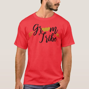 Mannen Bruidegom Stam Hart Trouwfeest Bruiloft Par T-shirt