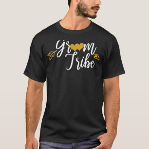 Mannen Bruidegom Stam Hart Trouwfeest Bruiloft Par T-shirt