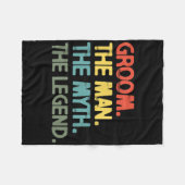 Mannen Bruidegom Trouwen Verlovingsfeest Retro Vin Fleece Deken (Voorkant (Horizontaal))