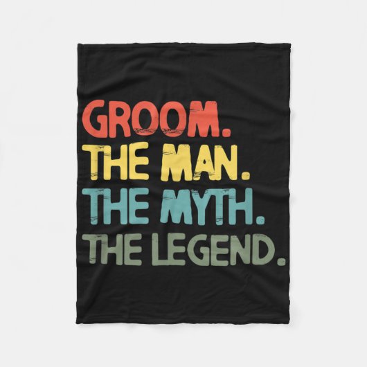 Mannen Bruidegom Trouwen Verlovingsfeest Retro Vin Fleece Deken (Voorkant)
