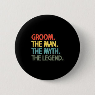 Mannen Bruidegom Trouwen Verlovingsfeest Retro Vin Ronde Button 5,7 Cm