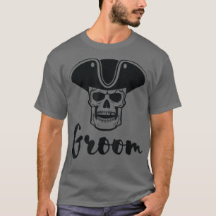Mannen Bruidegom Voor vrijgezellenfeest Met Piraat T-shirt