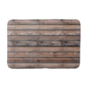 Mannen Bruin Barn Wood Rustic Faux Lumber Stripes Badmat