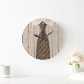 Mannen bruin Shirt en Stropdas Novelty Wall Clock Grote Klok (Huis)
