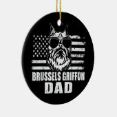 Mannen Brussel Griffon Dad Cool  Retro Keramisch Ornament (Rechts)