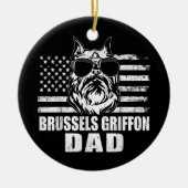 Mannen Brussel Griffon Dad Cool Retro Keramisch Ornament (Voorkant)