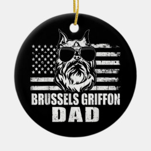 Mannen Brussel Griffon Dad Cool  Retro Keramisch Ornament