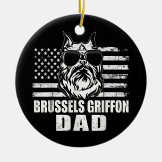 Mannen Brussel Griffon Dad Cool  Retro Keramisch Ornament