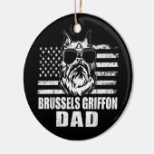 Mannen Brussel Griffon Dad Cool  Retro Keramisch Ornament (Links)