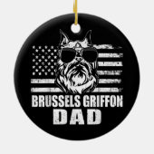 Mannen Brussel Griffon Dad Cool  Retro Keramisch Ornament (Achterkant)