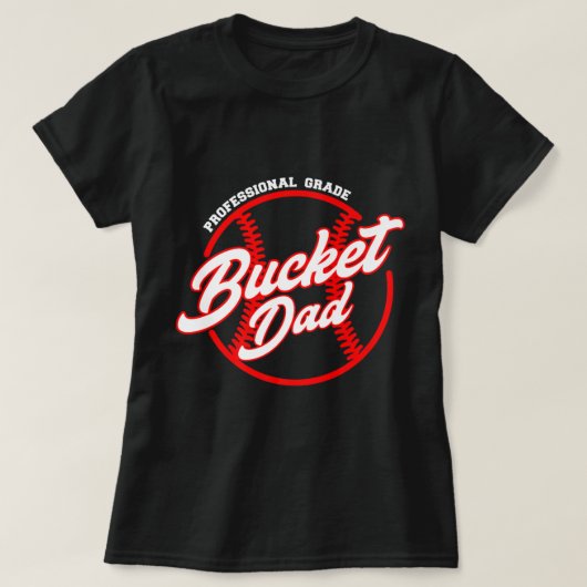 Mannen Bucket Dad Baseball Softball Pitcher Catche T-shirt (Design voorkant)