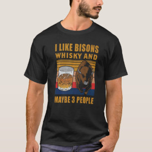 Mannen buffel Ik hou van bizons whisky en misschie T-shirt