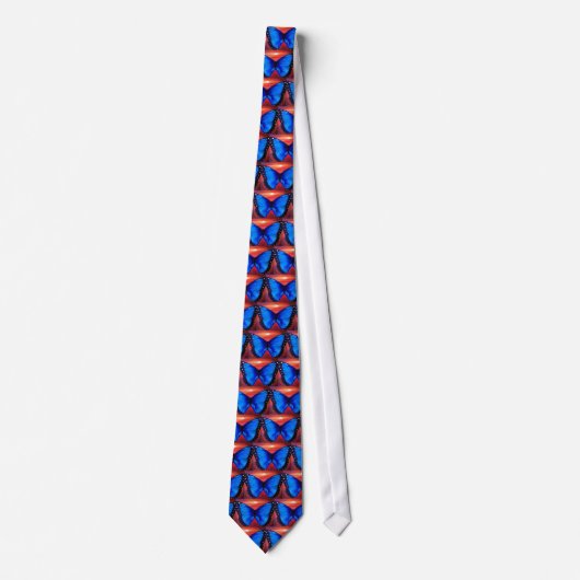 Mannen Butterfly Necktie - Blue Print Stropdas (Voorkant)