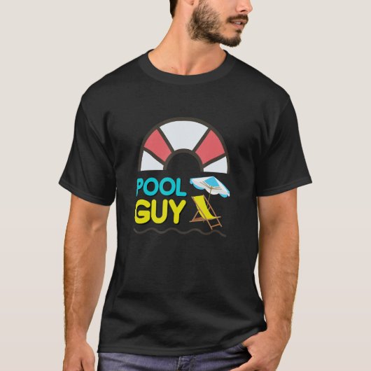 Mannen Cabana-poolman in je servicepool T-shirt (Voorkant)