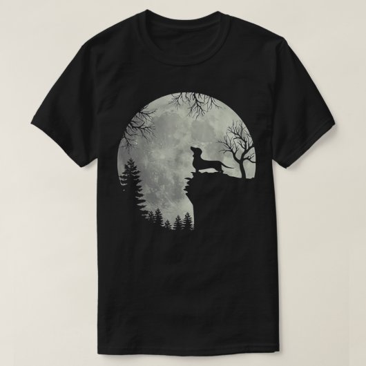 Mannen cadeau Dachshund en Moon Art (cadeau) T-shirt (Design voorkant)