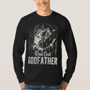 Mannen Camo Flag Print Reel Cool Godfather Fathers T-shirt