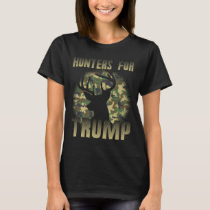 Mannen Camo Herten Jagers Voor Trump Jacht Boog Pi T-shirt