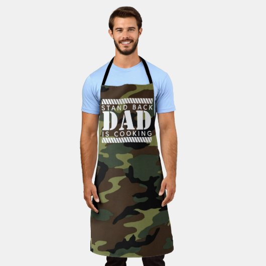 Mannen Camo Schorten, Custom Dad's Cooking Schort (Gedragen)
