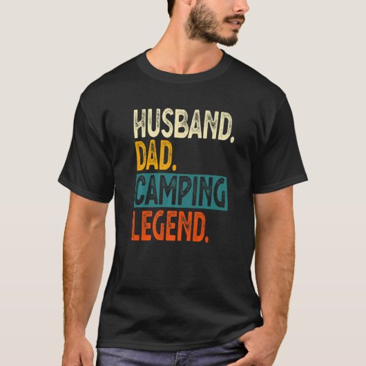 Mannen Camper Husband Pap Camping Legend  Fa T-shirt (Voorkant)
