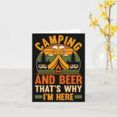 Mannen camping bier kamp leven bos kampeerder kaart (Gele Bloem)