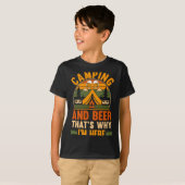 Mannen camping bier kampeer leven bos kampeerder t-shirt (Voorkant volledig)
