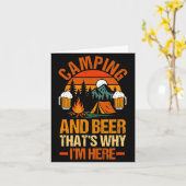 Mannen camping bier kamperen leven bos kampeerder kaart (Gele Bloem)
