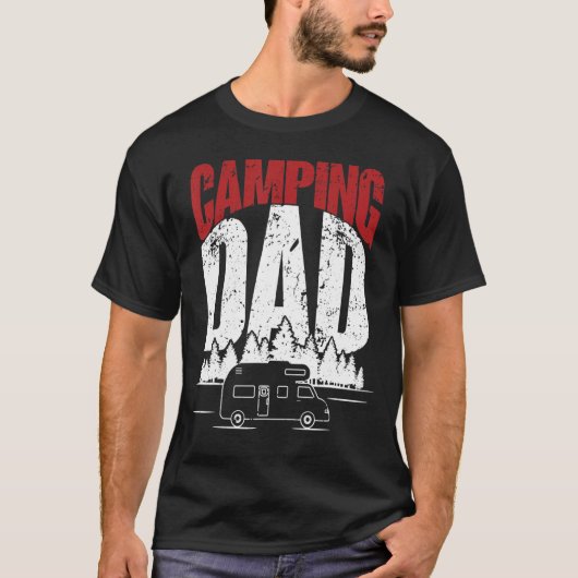 Mannen Camping Dad Camper Caravan Camping 2 T-shirt (Voorkant)